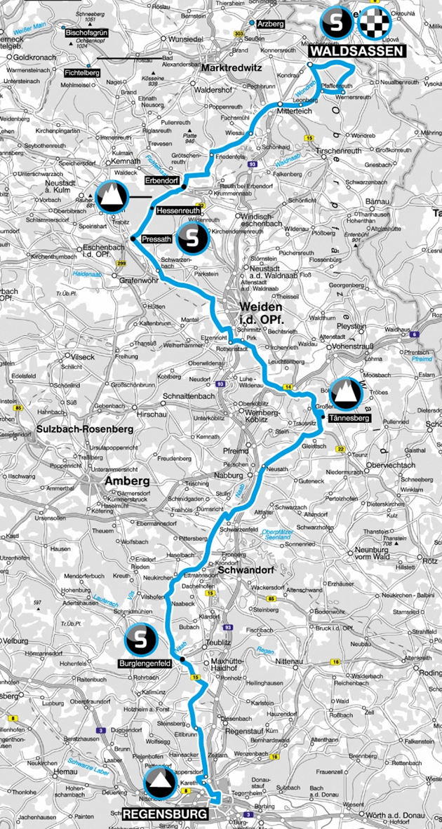 Tour of Bavaria stage 1 map